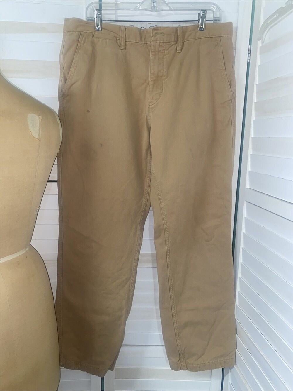 Eddie Bauer Flannel Lined Khaki Pants Men’s 35x32 Classic Fit Legend Wash